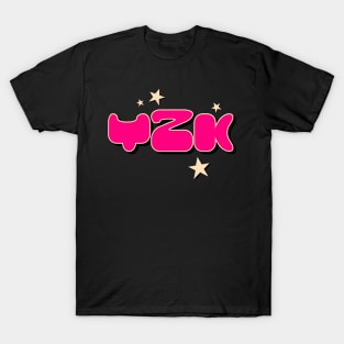 Throwback Y2K 2000s Fashion Aesthetic Millennial Pink Font T-Shirt